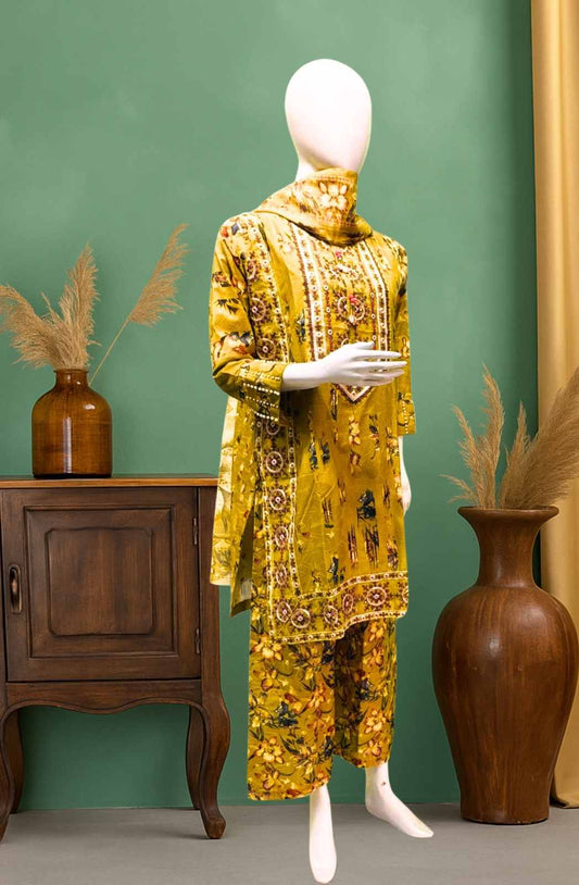 Sunset Bloom – 3 Piece Unstitched Lawn Suit